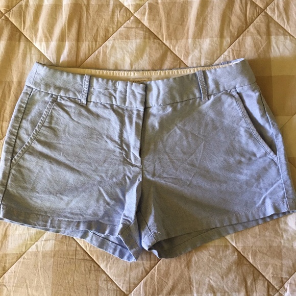 J Crew Factory Blue Oxford Cotton Chino Shorts - Picture 1 of 3